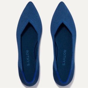Rothy’s flats the point “deep ocean” rare discontinued color women’s size 8 nwt
